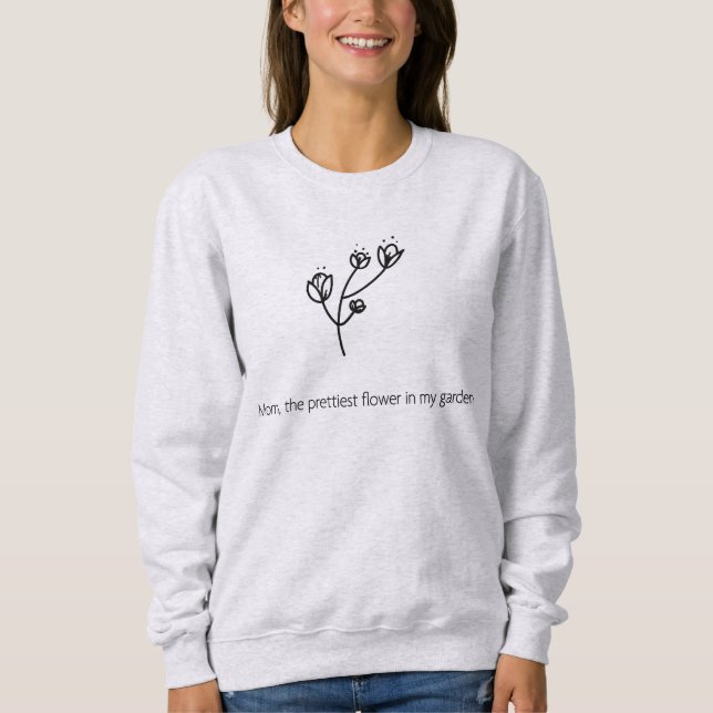 Mamma den vackraste blomman (svart typsnitt) t shirt (Framsida)