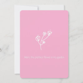 Mamma den vackraste blomman (Vit typografi) Julkort