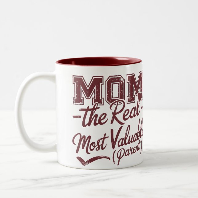 Mamma - den verkliga MVP (mest värdefull överordna Två-Tonad Mugg (Vänster)