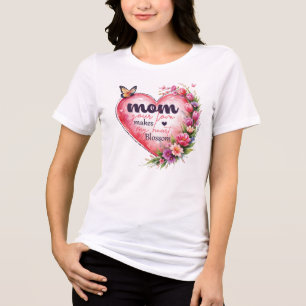 Mamma din kärlek gör min blommar till hjärtat t shirt