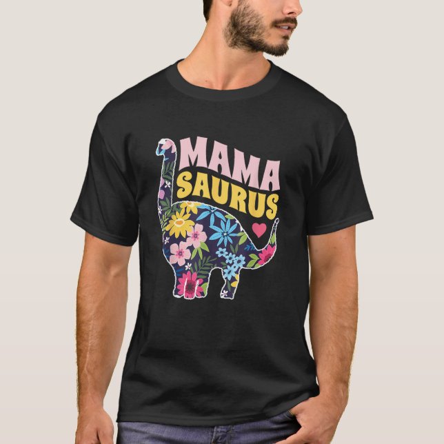 Mamma Dinosaur-familjen som matchar Rex Mor dag Lo T Shirt (Framsida)