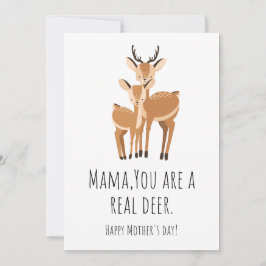 Mamma Doe-nest: Punny Hjort-kort Julkort