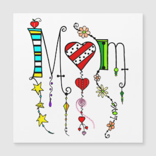 Mamma Dolning Art Magnet-hälsningskort