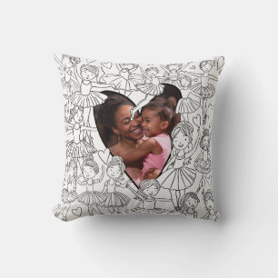 Mamma dotter Ballerina Färg i Photo Cushion Kudde