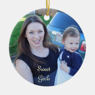Mamma Dotter Foto Ornament Julen