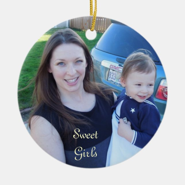 Mamma Dotter Foto Ornament Julen (Framsidan)