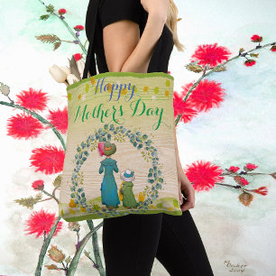 Mamma Dotter Greenery Foliage Lycklig Mors dag Tygkasse
