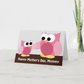 Mamma & dotter Ugglor - Mors dag kort