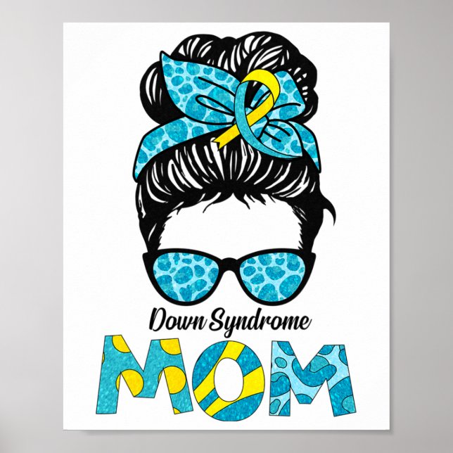 Mamma Down Syndrome Awareness Messy Bun Mamma Mor  Poster (Framsidan)
