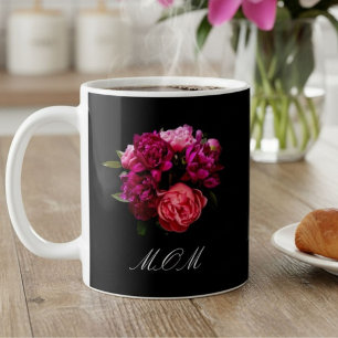 Mamma Dramatiska Rosa Och Lila Peonies Kaffemugg