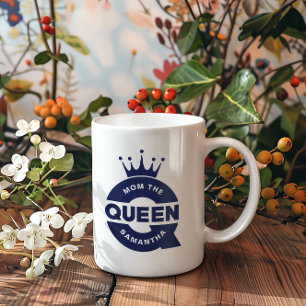 Mamma Drottblått Kreativ Typografi Kaffemugg
