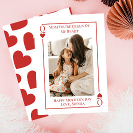 Mamma drottning av mitt hjärta Photo Mors dag Card Julkort