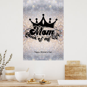 Mamma drottning av mitt liv Gnistra Mors dag POSTE Poster