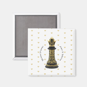 MAMMA Drottning i mitt liv, Golden Script Black Ch Magnet
