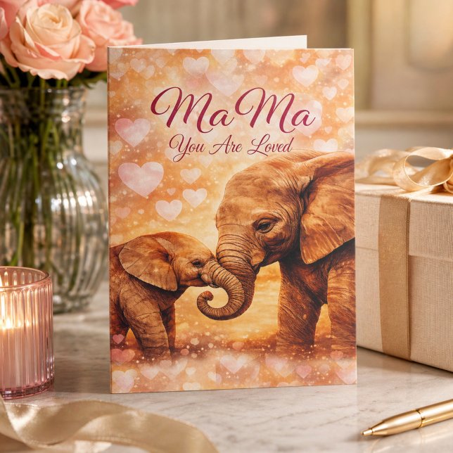 Mamma Du Är Älskad Elefant Mors Dag-kort Kort (Skapare uppladdad)