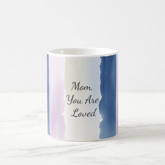 Mamma du är älskad Pastellfärgblock Kaffemugg (Center)
