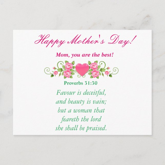 Mamma, du är bäst! vykort (Framsida)