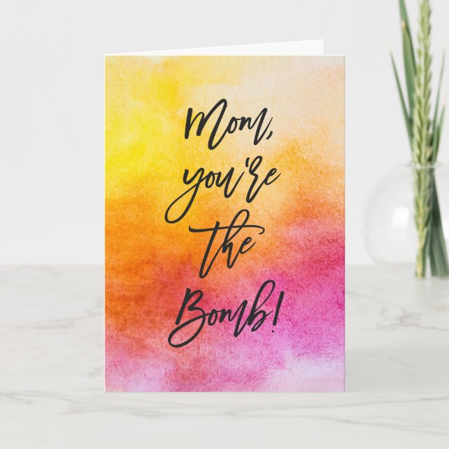 Mamma, du är bomben Mors dag Kort (Framsida)