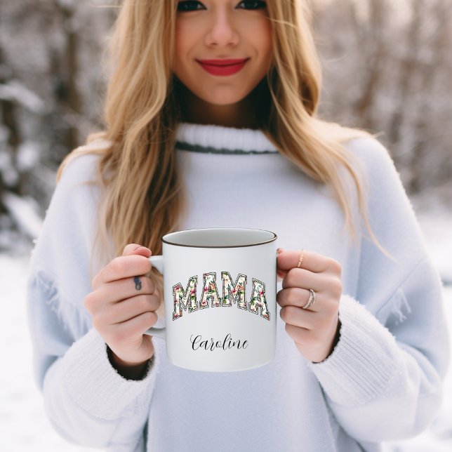 Mamma Du Är Den Bästa Namn Modern Kaffe Mugg (Mama You Are The Best Name Modern Coffee Mug)
