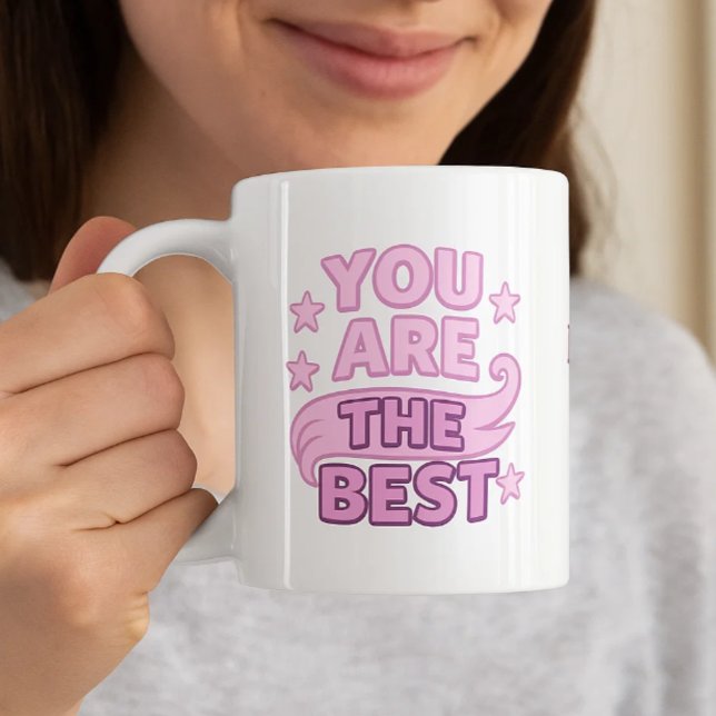 Mamma du är den bästa rosa lila kaffemugg (Skapare uppladdad)