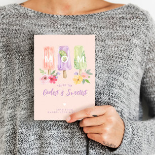 Mamma Du är den kolaste och sötaste blommigt för Kort