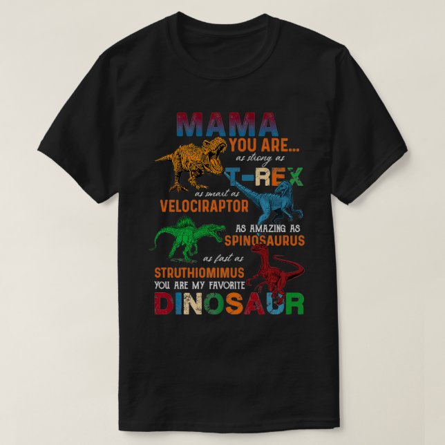 Mamma du är lika stark som ReFunny Dinosaur Mamma T Shirt (Design framsida)