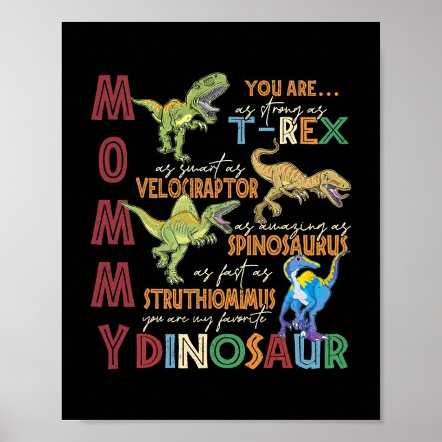 Mamma du är lika stark som Rex Dinosaur Mor Poster (Framsidan)