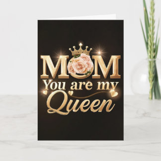 Mamma Du Är Min Drottning Guld Typografi Design | Kort