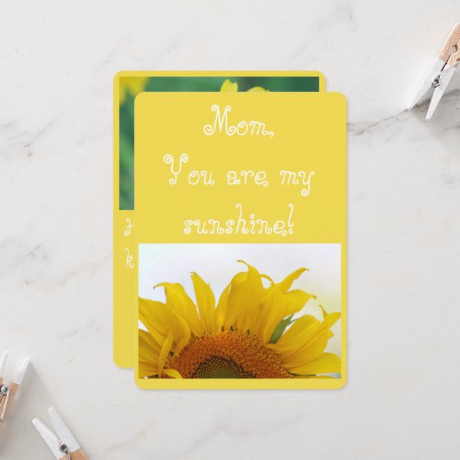 Mamma, du är min solsken! kort (Fram/Back In Situ)