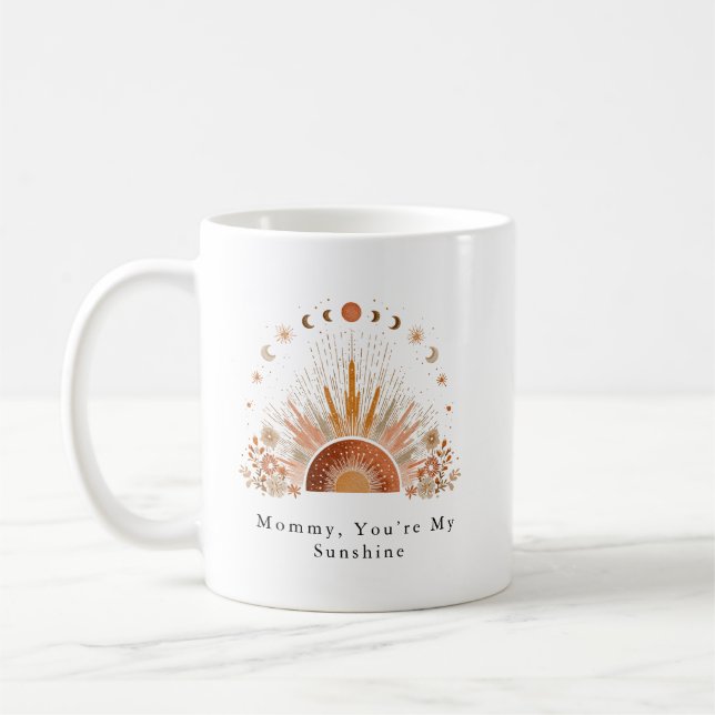 Mamma du är min solsken Mors dag present mugg  (Vänster)