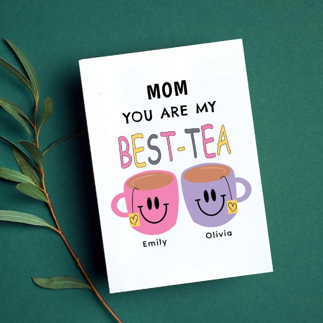 Mamma Du Är Mitt Bästa Te-Födelsedags Kort (Mom You Are my Best-Tea Birthday Card)