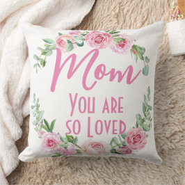 Mamma Du är så älskad i Blommigt Ro Kudde