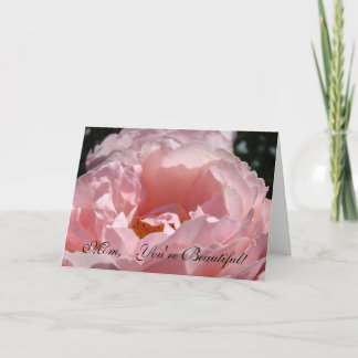 Mamma du är vacker! Kort Rosa Rosor Blommor