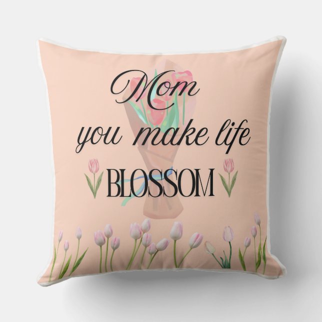 Mamma Du Får Livet Att Blomma Mors Dagscadeau,  Kudde (Baksida)