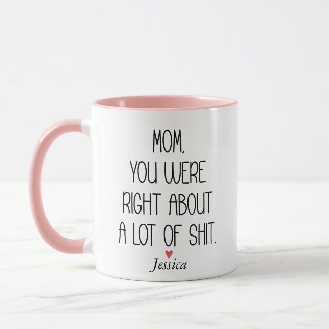 Mamma du hade rätt mors dag personlig  mugg (Vänster)