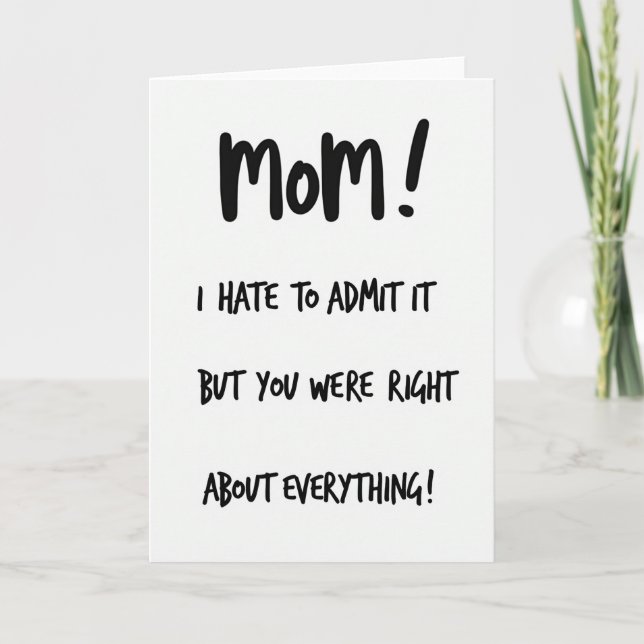 Mamma, du hade rätt, rolig kort (Framsida)