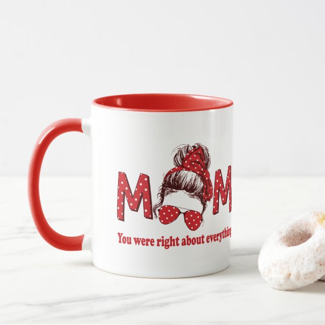 Mamma Du var Höger om allt Mugg (Med munk)