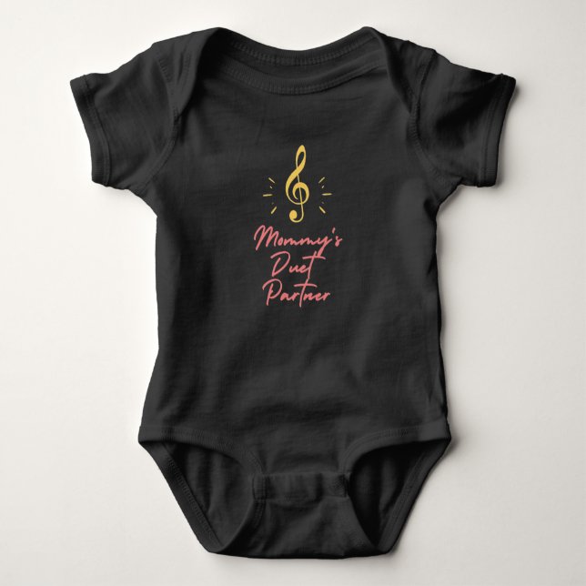 Mamma Duet Partner Baby Bodydräkt T Shirt (Framsida)