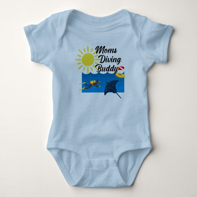 Mamma Dykande Kompis Design - Babyströja T Shirt (Framsida)