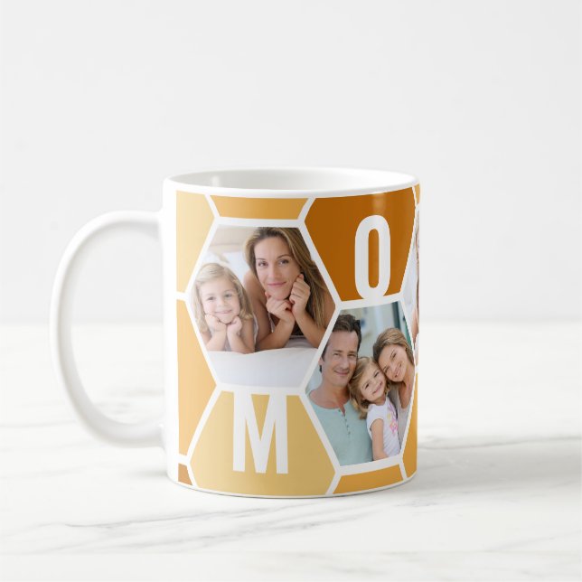 Mamma Editable 5 Photo 5 Brev Honeycomb Kaffemugg (Vänster)
