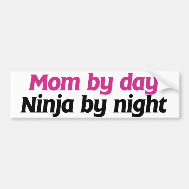Mamma efter dag Ninja efter natt Bildekal (Framsidan)