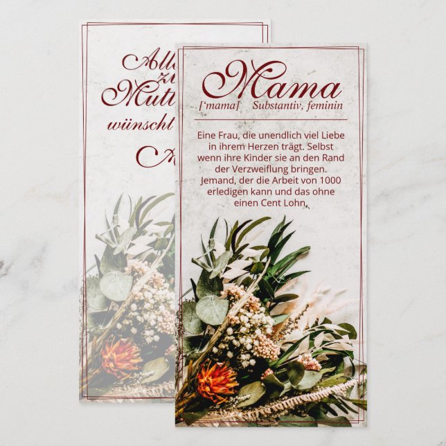 Mamma - einfach unersetzlich - Bouquet (Fram/baksida)