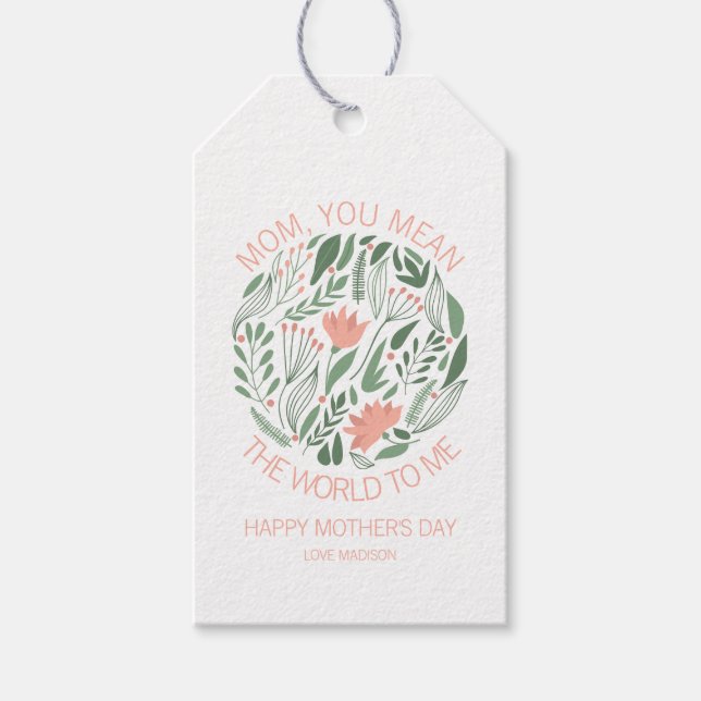 Mamma Elak världen till mig Mors dag Gift Märkre Presentetikett (Framsidan)