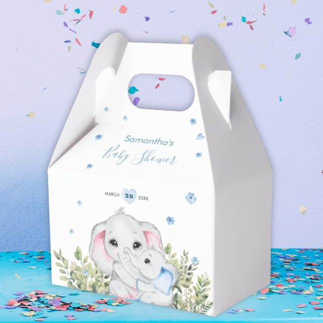 Mamma Elephant Greenery Baby Shower Presentaskar (Skapare uppladdad)