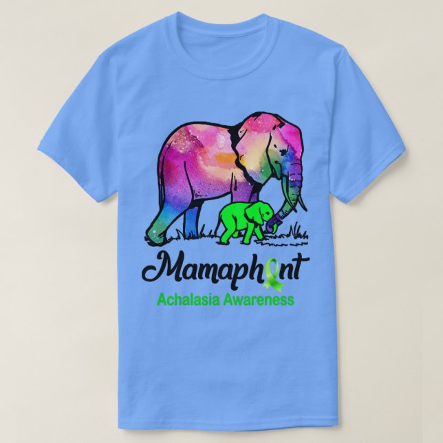 Mamma Elephant Mamaphant Achalasia Awareness T Shirt (Design framsida)