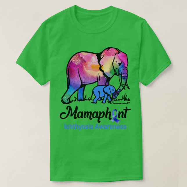 Mamma Elephant Mamaphant Ichthyosis Awareness T Shirt (Design framsida)