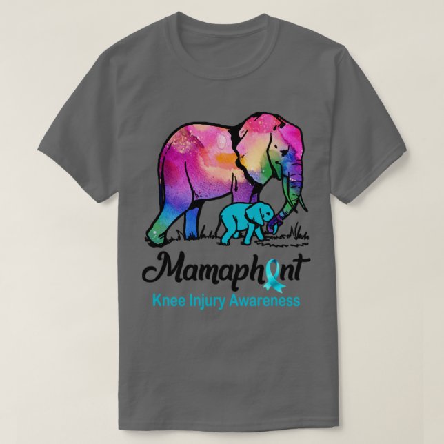 Mamma Elephant Mamaphant Knee Injury Awareness T Shirt (Design framsida)