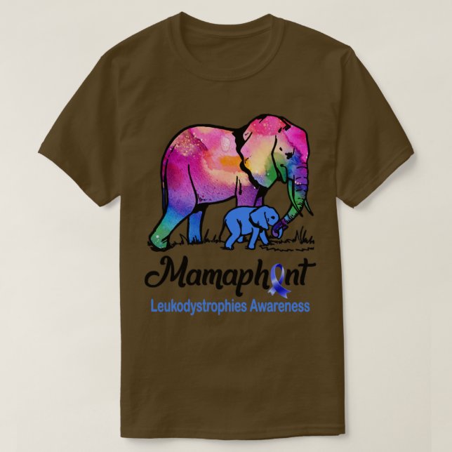 Mamma Elephant Mamaphant Leukodystrophies Awarenes T Shirt (Design framsida)
