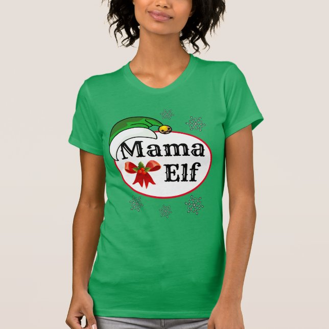 Mamma ELF COSTUME, Novelty för kvinnor T Shirt (Framsida)