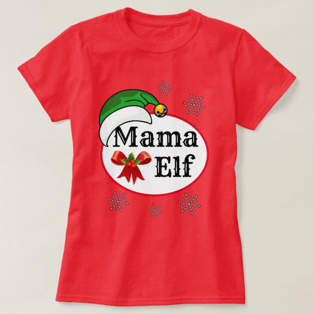 Mamma ELF COSTUME T-Shir för kvinnor i Novelty T Shirt (Design framsida)